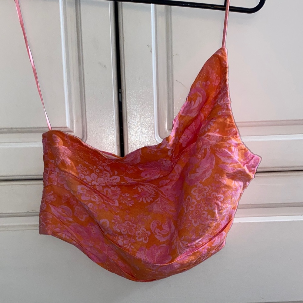 Zara Vibrant Pink and Orange Top